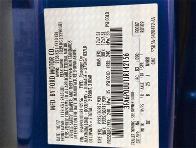 2018 Ford Fusion Hybrid S