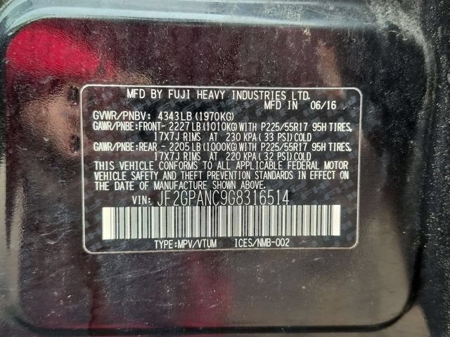 2016 Subaru Crosstrek 2.0i Limited