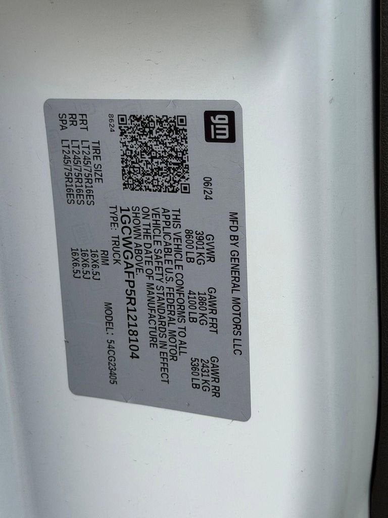 2024 Chevrolet Express Cargo 2500 WT