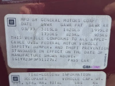 1993 Chevrolet Corvette 2DR CPE