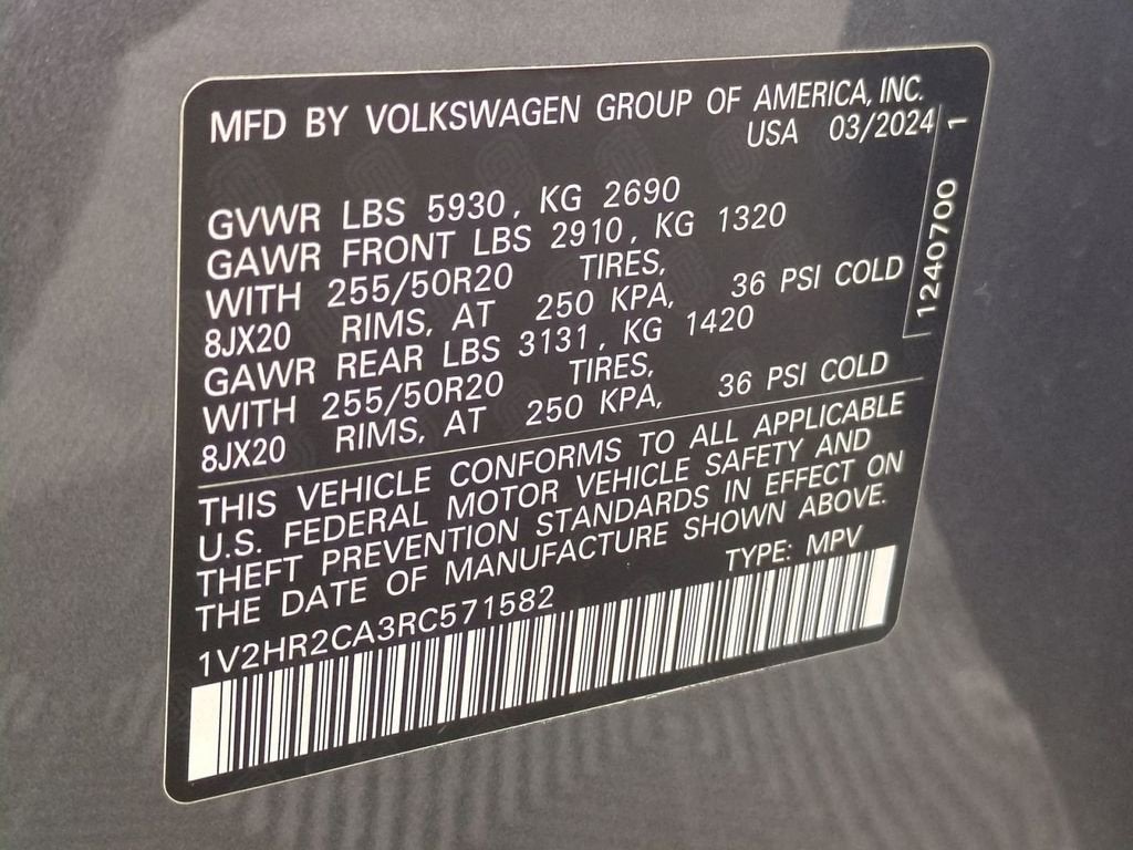 2024 Volkswagen Atlas 2.0T SE w/Technology