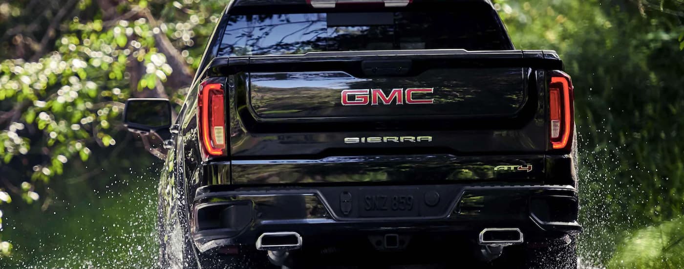 Tailgate on a black 2021 GMC Sierra 1500